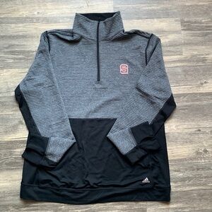 Adidas North Carolina State 1/2 Zip‎ Black Gray Top Size XL